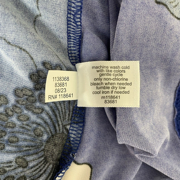 Lane Bryant Key Hole Neck Floral‎ Faux Wrap Tie Midi Dress Blue Black Size 22/24 - Picture 13 of 15